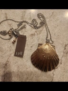 J. Jill Gold Shell Necklace on Silver Chain